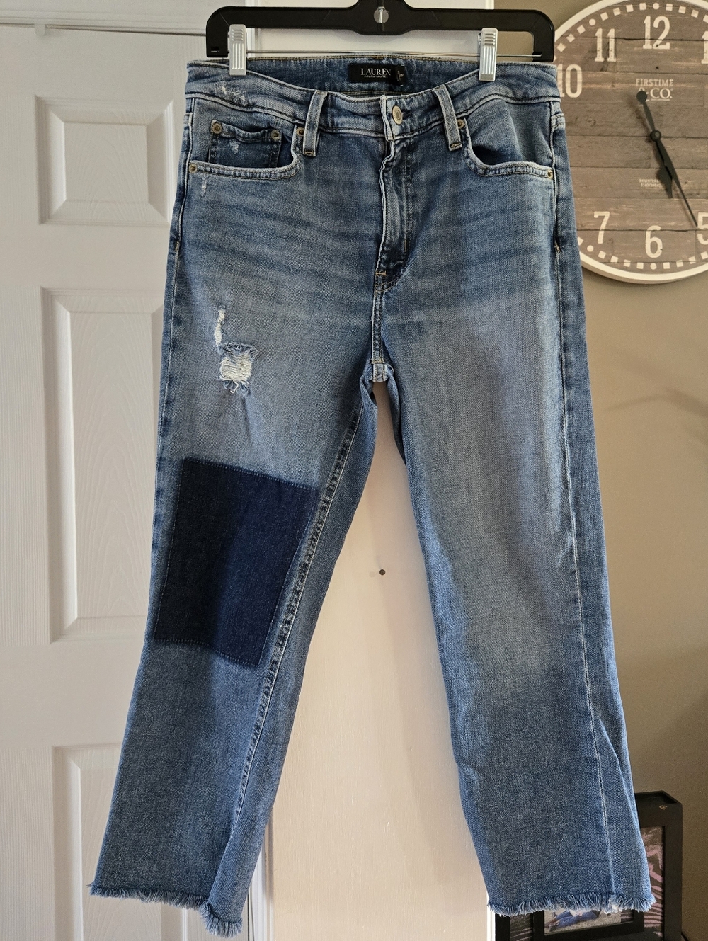 Lauren Ralph Lauren Two-Tone Blue Straight Leg Jeans